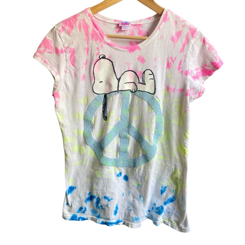 Vintage Y2K Justice Color Changing Snoopy Tie Dye Tee